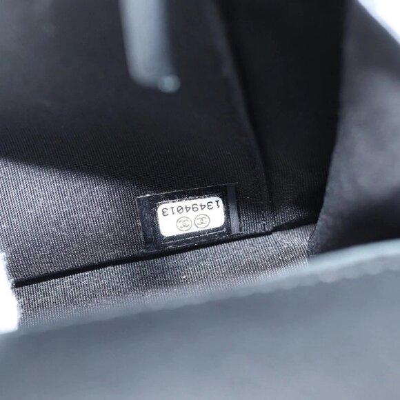 CHANEL Chain Shoulder Bag Enamel Black CC Auth - Picture 12 of 16